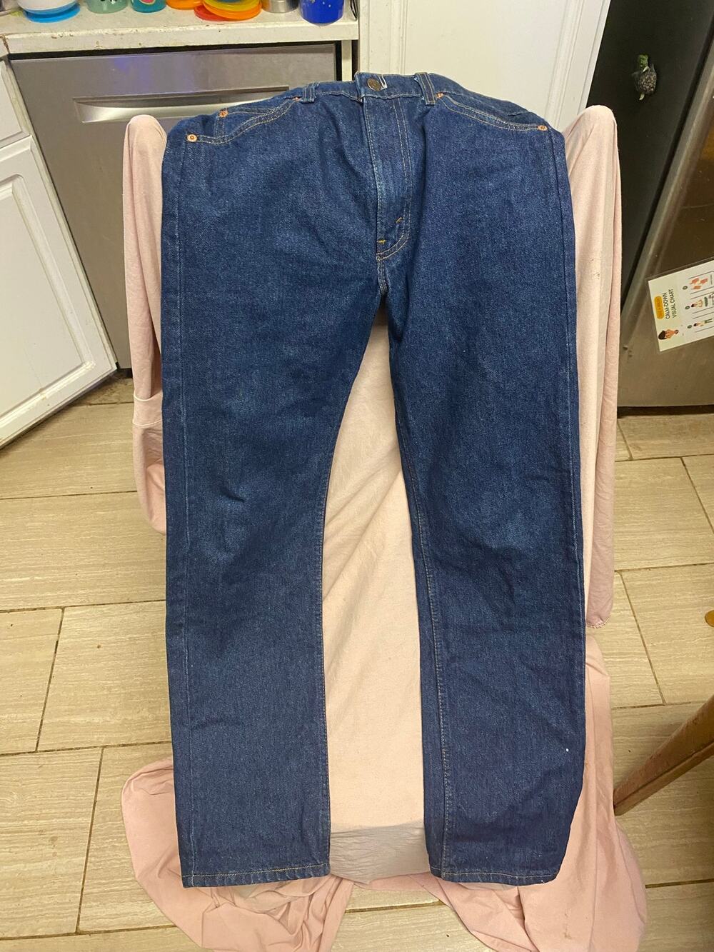 Vintage Levi's 505 Orange Tab Paper Tag 30x30 Blue Denim Jeans